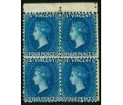 SG6. 1866 4d Deep blue. A very fine mint block...