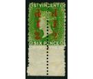 SG33b. 1881 1/2d on half of 6d Bright Green. 'Fraction Bar Omitt