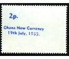 SG382c. 1965 2p on 2d. Multicoloured. 'SURCHARGE ON BACK ONLY'.