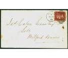 SG44. Plate 225. 1858. 1d Lake-red. Superb fine used cover...