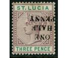 SG56b. 1891 1/2d on 3d Dull mauve and green. 'Surcharge Inverted