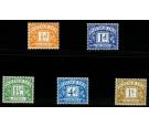 SG D35-D39. 1951 Postage Due Set. Post Office Fresh N/H