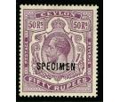 SG320s. 1912 50r Dull purple. 'SPECIMEN'. Very fine...