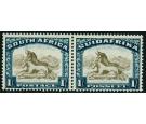 SG48b. 1932 1/- Brown and deep blue. 'Twisted horn flaw'. Superb