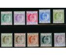 SG50-59. 1902 Set of 10. Delightful fresh mint...