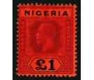 SG12ba. 1929 £1 Purple and black-red. Superb fresh mint with...