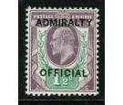 SG O103. 1903 1 1/2d Dull purple and green. Brilliant U/M...