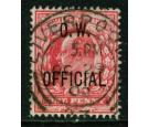 SG O37. 1902 1d Scarlet. Superb fine used...