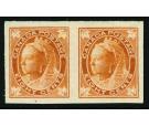 SG148a. 1897 8c Orange. 'Imperforate Pair'. Brilliant fresh...