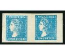 SG44. 1859 2d Pale Blue. Superb fresh mint pair...