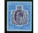 SG168. 1911 $25 Purple and blue/blue. A beautiful mint example..