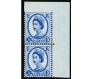 SG576Var. 1958 4d Ultramarine. 'Imperforate To Top Sheet Margin'