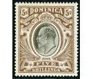 SG46. 1908 5/- Black and brown. Superb fresh well...