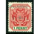 SG2a. 1900 1d Rose-red and green. 'GREEN OVERPRINT'. Superb...