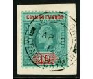 SG34. 1908 10/- Green and red/green. Brilliant fine used on...