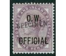 SG O33s. 1896 1d Lilac 'SPECIMEN'. Superb fresh...