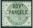 SG O63. 1883 9d Dull green. Superb fresh mint...