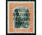 SG S1b. 1916 5d Black and orange 'SPECIAL DELIVERY'. Double Inve