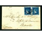 SG40. 1859 2d Deep blue. 'SHERWIN' Pair On Cover...