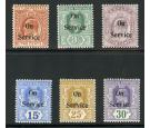 SGO22-O27. 1903 'SERVICE'. Set of 6. Choice brilliant fresh mint