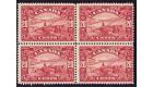 SG283. 1929 20c Lake. U/M mint block...