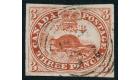 SG22. 1857 3d Red. 'Ribbed Paper'. Brilliant fine used...