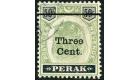 SG85a. 1900 3c on 50c Green and black. Antique 'e' in 'Cent'. Su