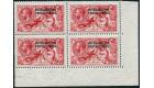 SG87. 1919 5/- Bright carmine. Exceptional U/M mint block...