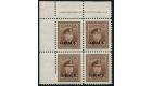 SG O163. 1949 2c Brown. Brilliant fresh U/M top imprint block...