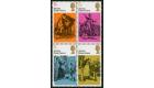 SG824/7c. 1970 5d Literary. 'Light greenish blue (value) Omitted