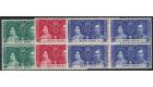 SG137-139. 1937 Coronation set. U/M blocks...