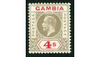 SG117. 1922 4/- Black and red. Superb fresh well centred mint...