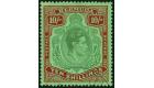 SG119. 1938 10/- Green and deep lake/pale emerald. Superb used..