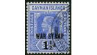 SG55. 1917 1 1/2d on 2 1/2d Deep blue. Superb fine used...
