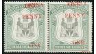 SG53c. 1897 1d on 3/- Black and sea-green. 'Surcharge Double'. S