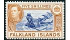 SG161b. 1938 5/- Indigo and pale yellow-brown. Superb fresh U/M 