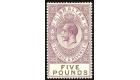 SG108. 1925 £5 Violet and black. Superb mint with beautiful col