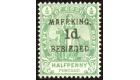 SG2. 1900 1d on 1/2d Green. Brilliant fresh mint...