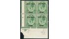 SG1a. 1923 1/2d Green. 'Wes' for 'West'. Superb fresh U/M mint b