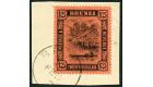 SG48. 1910 $25 Black/red. Brilliant fine used on piece...