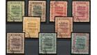 SG51c-59c. 1922 Set of 9. All with Broken 'N' variety. Complete 