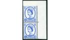 SG576 Variety. 1958 4d. Ultramarine. 'Imperforate to top sheet m