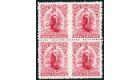 SG297. 1902 1d Carmine. Superb fresh well centred mint block of