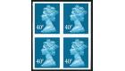 SG Y1711a 2004 40p Turquoise-blue. 'Imperforate'. U/M mint block