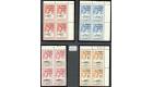 SG172-175. 1961 'Tristan Relief'. Set of 4. U/M mint blocks...