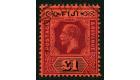 SG137a. 1923 £1 Purple and black/red. (Die II). Superb fine use