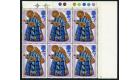 SG914e. 1972 3p Multicoloured. 'Gold Omitted'. The UNIQUE block 