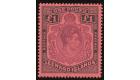 SG114af. 1942 £1 Purple and black/carmine. 'Gash in chin'. Bril