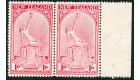 SG552. 1932 1d + 1d Carmine. Brilliant U/M mint pair...