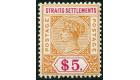 SG105. 1898 $5 Orange and carmine. Choice superb fresh mint...